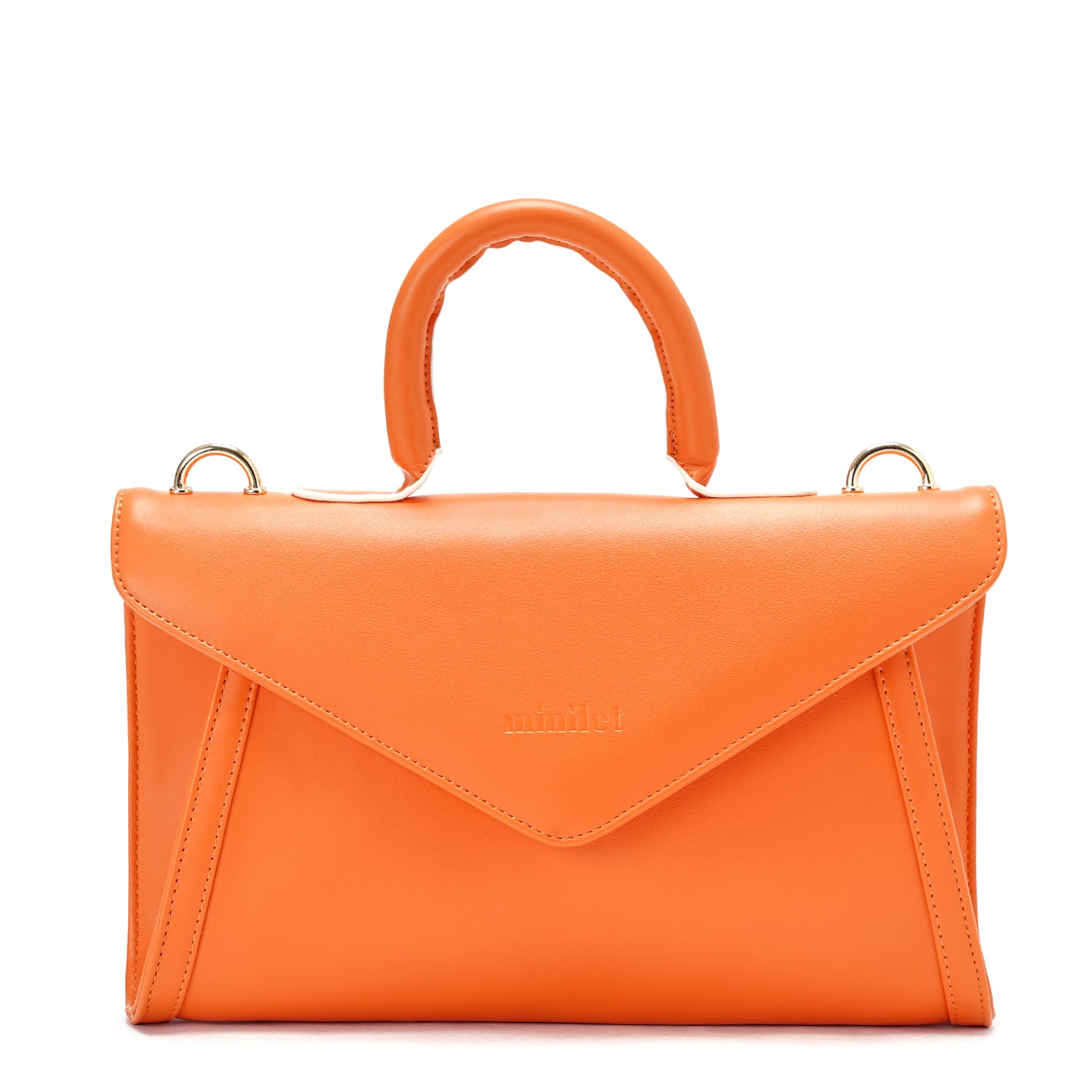 Orange | Leather Crossbody Bag
