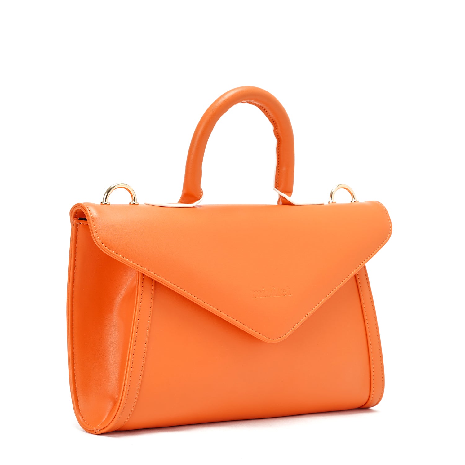 Orange | Leather Crossbody Bag