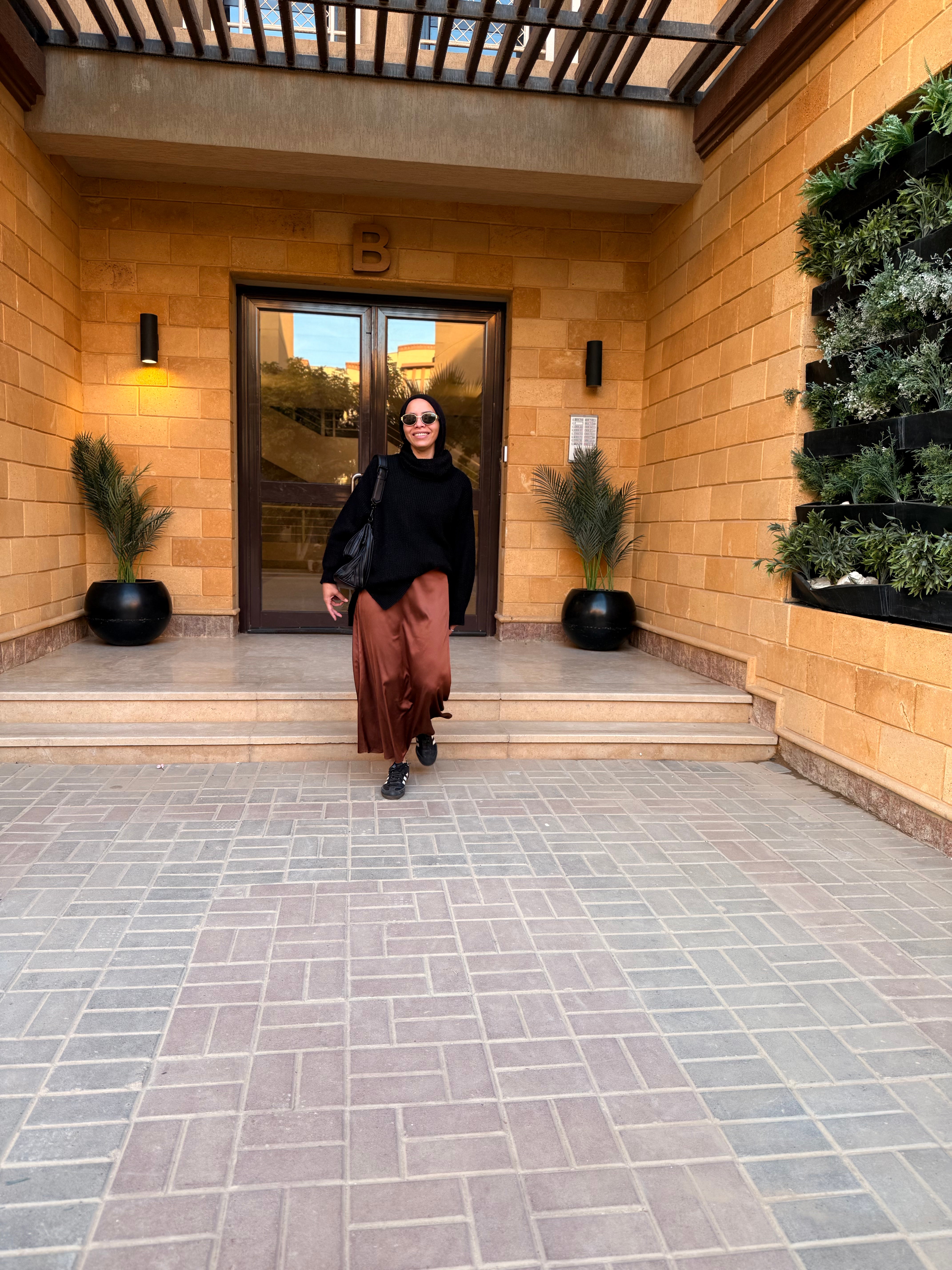 Brown | Maxi Satin Skirt