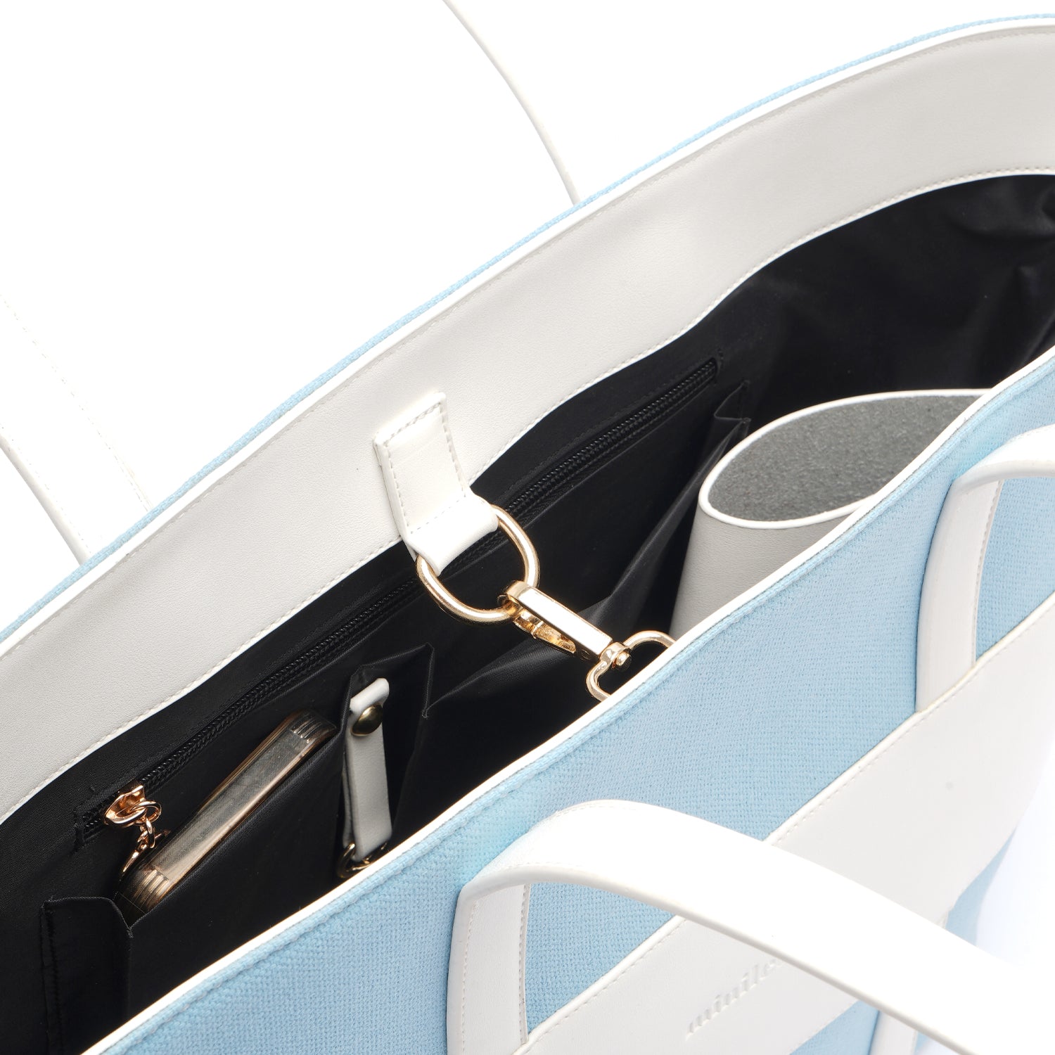 Baby Blue | Leather x Canvas Tote