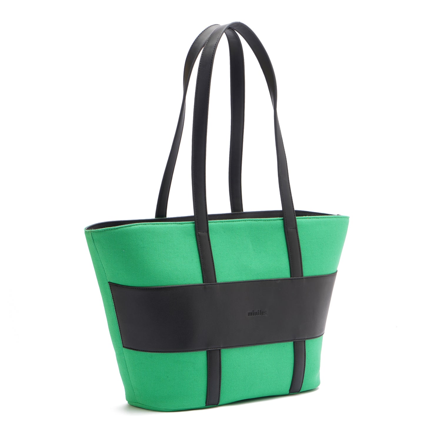 Green | Leather x Canvas Tote