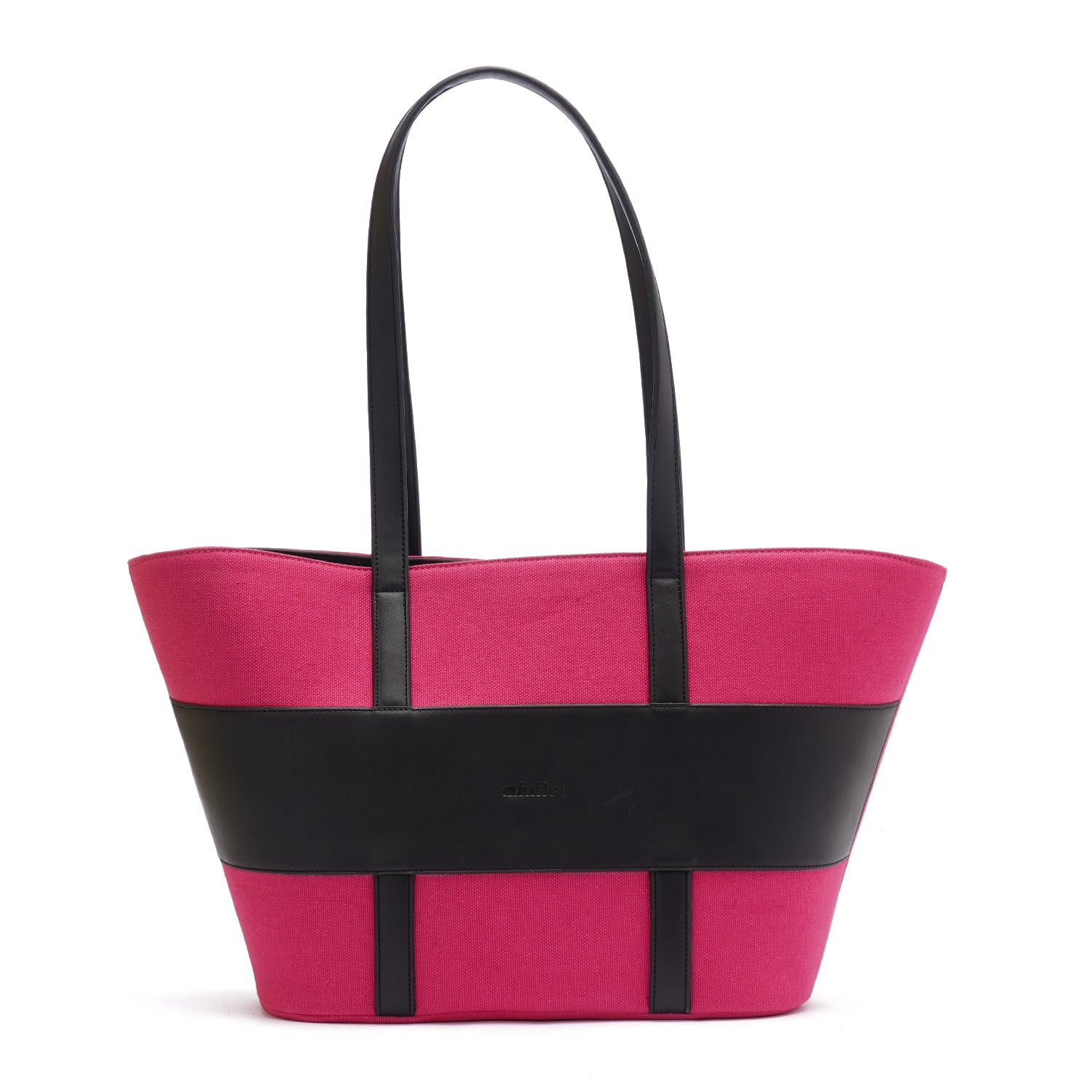 Fuschia | Leather x Canvas Tote