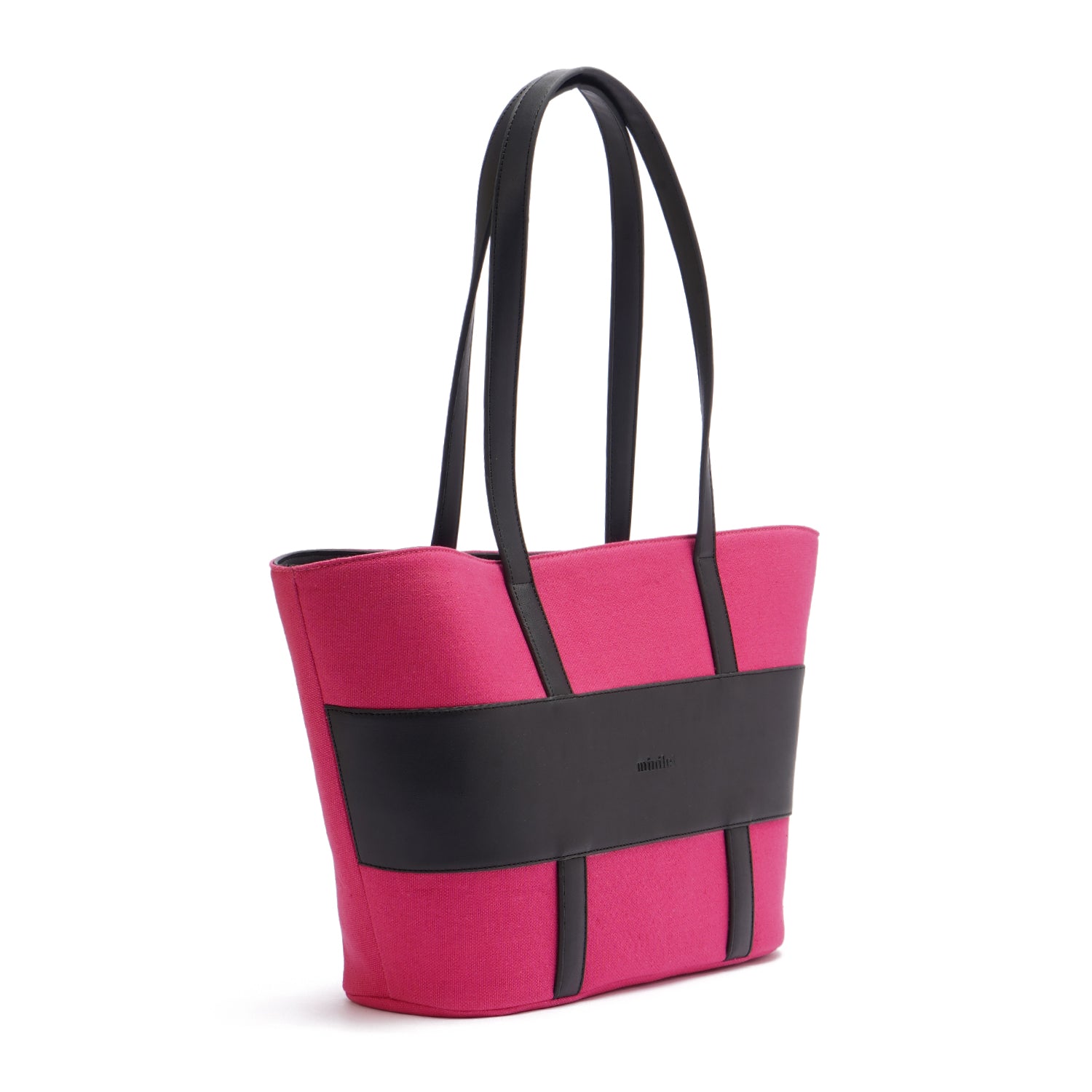 Fuschia | Leather x Canvas Tote