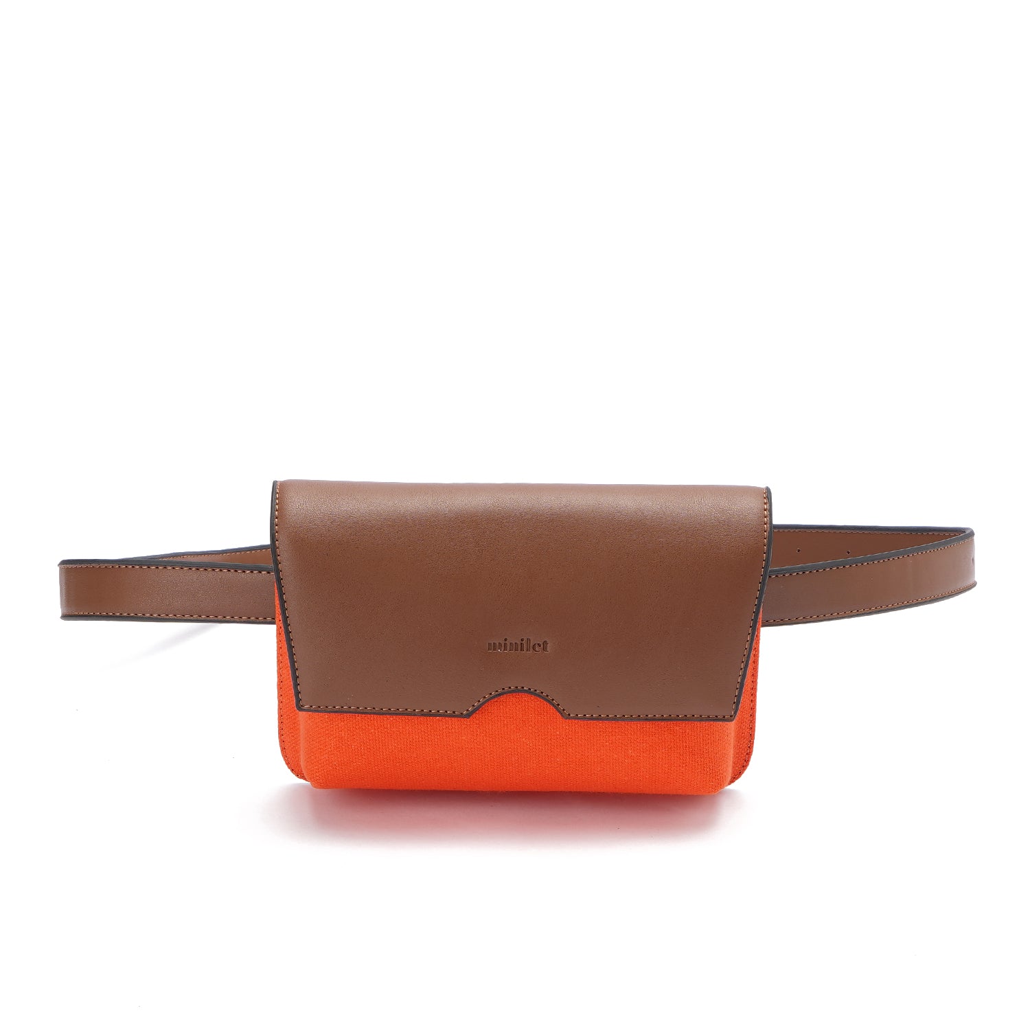 Orange | Leather x Canvas Belt Bag