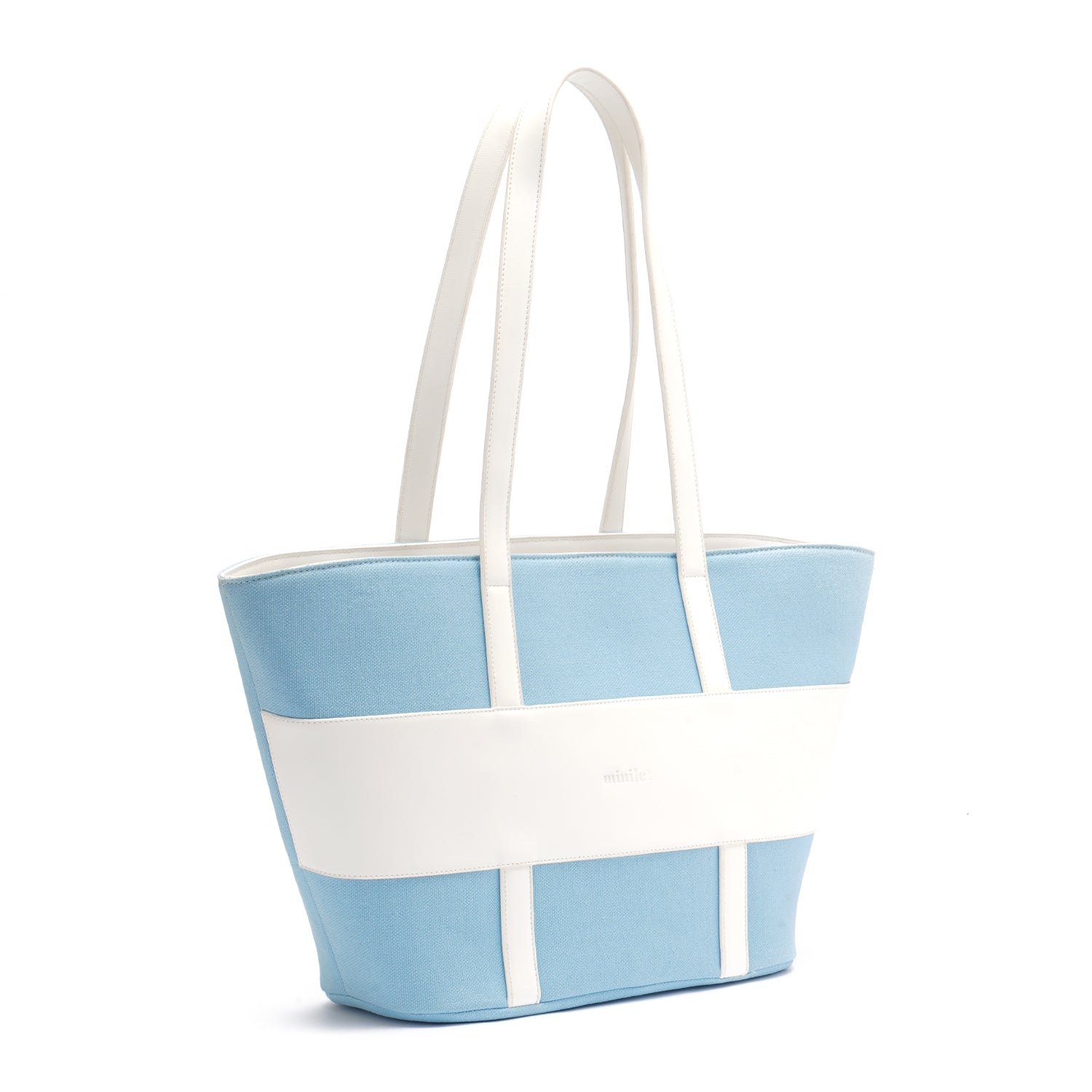 Baby Blue | Leather x Canvas Tote