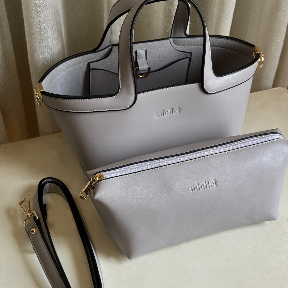 Grey mini bag in bag (New⚡️) - Main Image