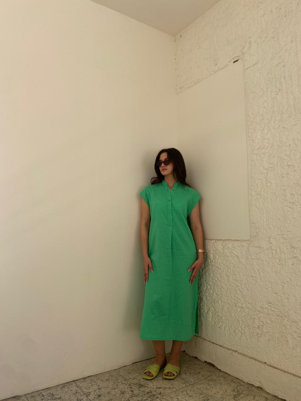 Green | City Linen Dress