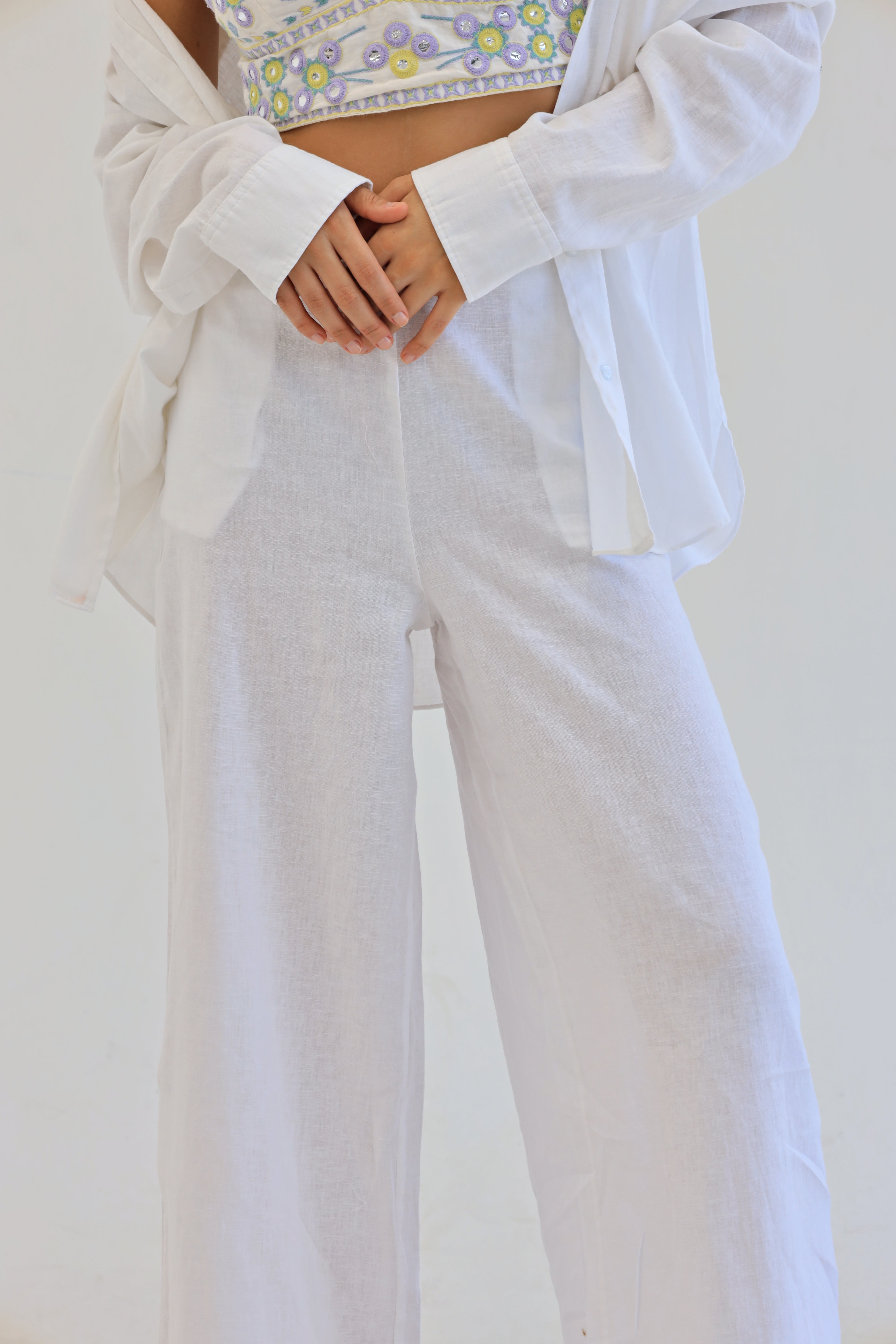 White | Linen Pants