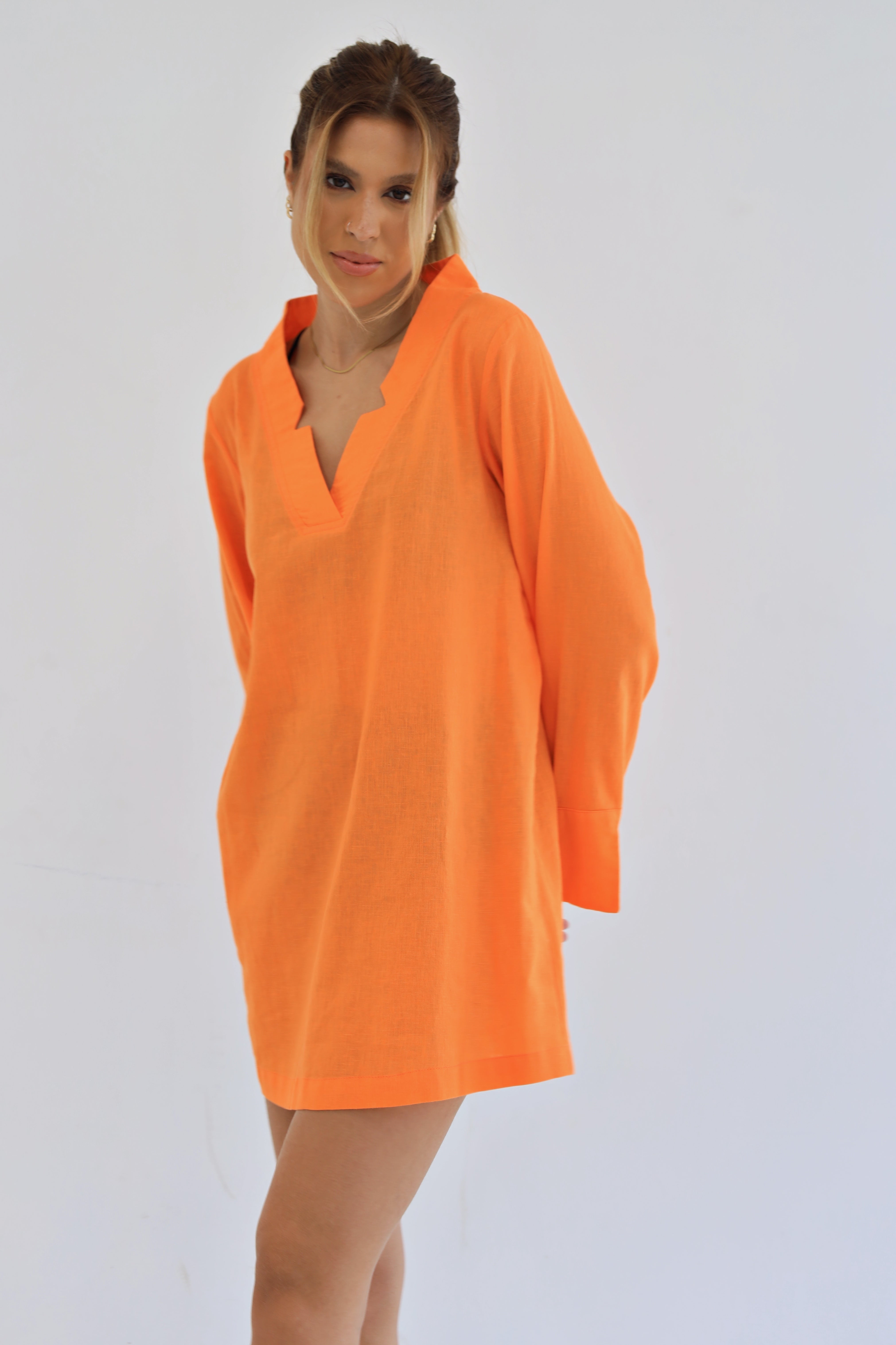 Orange | Beach Linen Dress