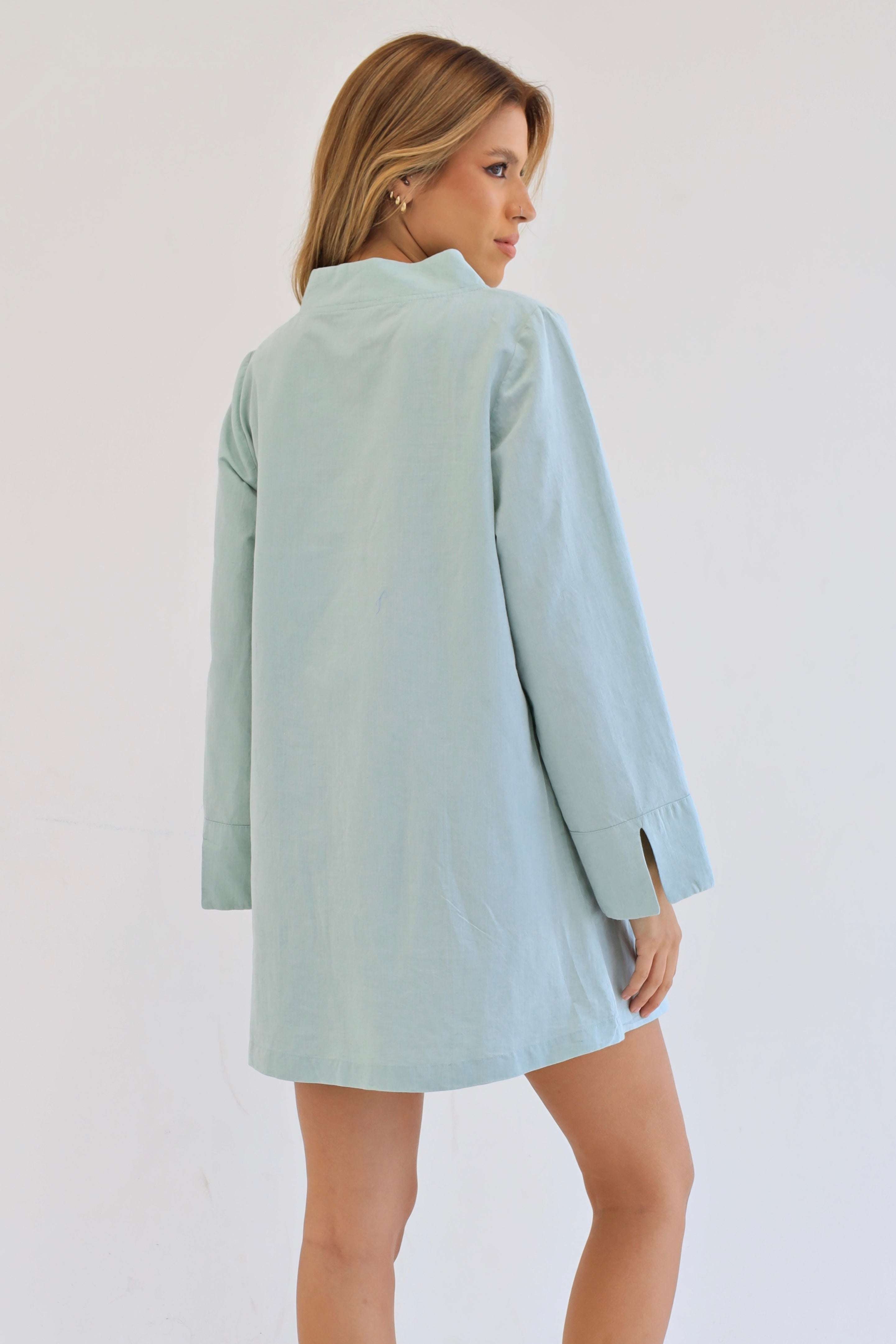 Mint Blue | Beach Linen Dress