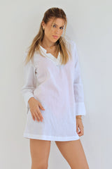 White | Beach Linen Dress