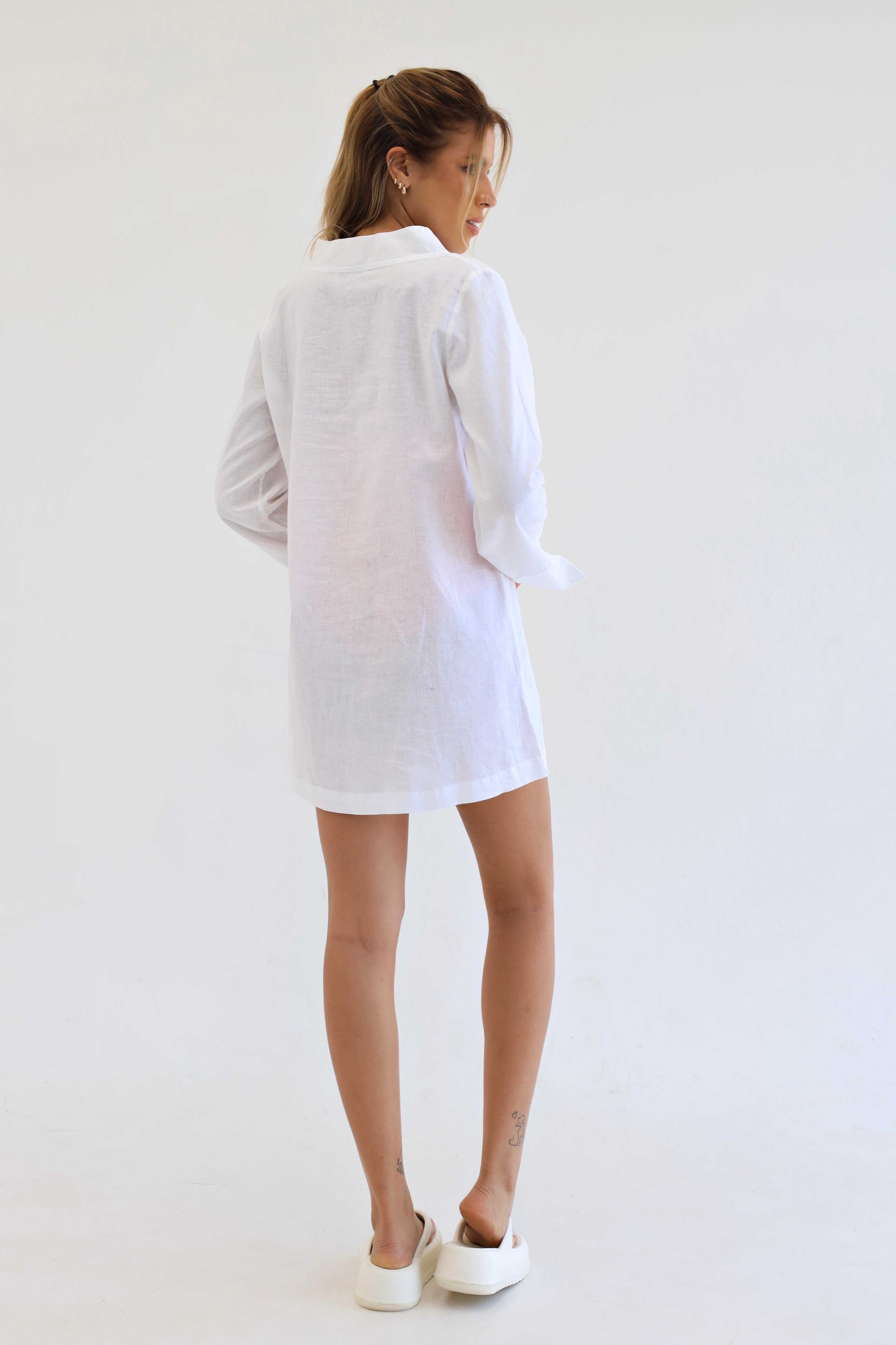 White | Beach Linen Dress