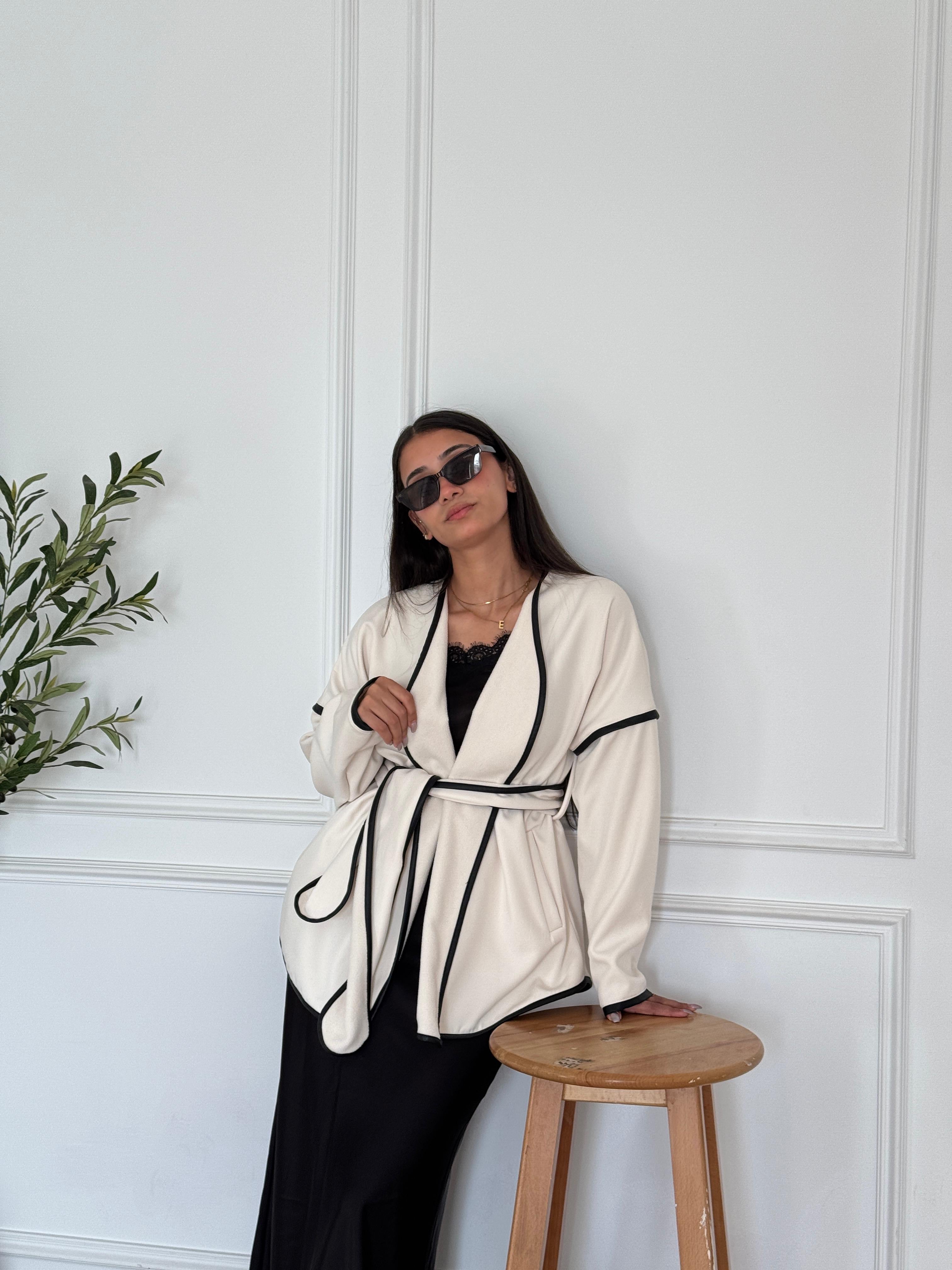 Off white fleece x leather Jacket