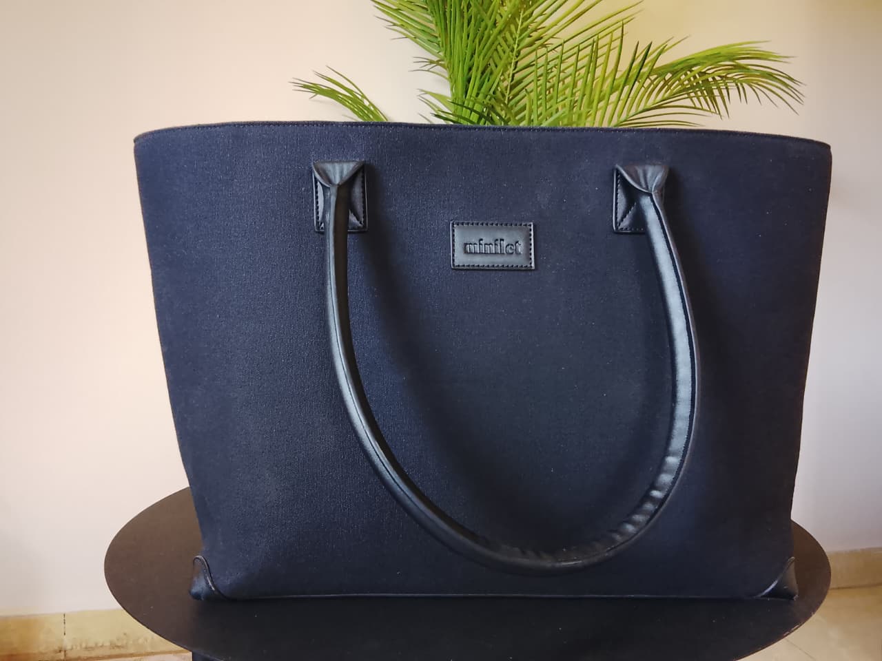 Black * Black | Leather Canvas Bag (Zero Waste 🌿)