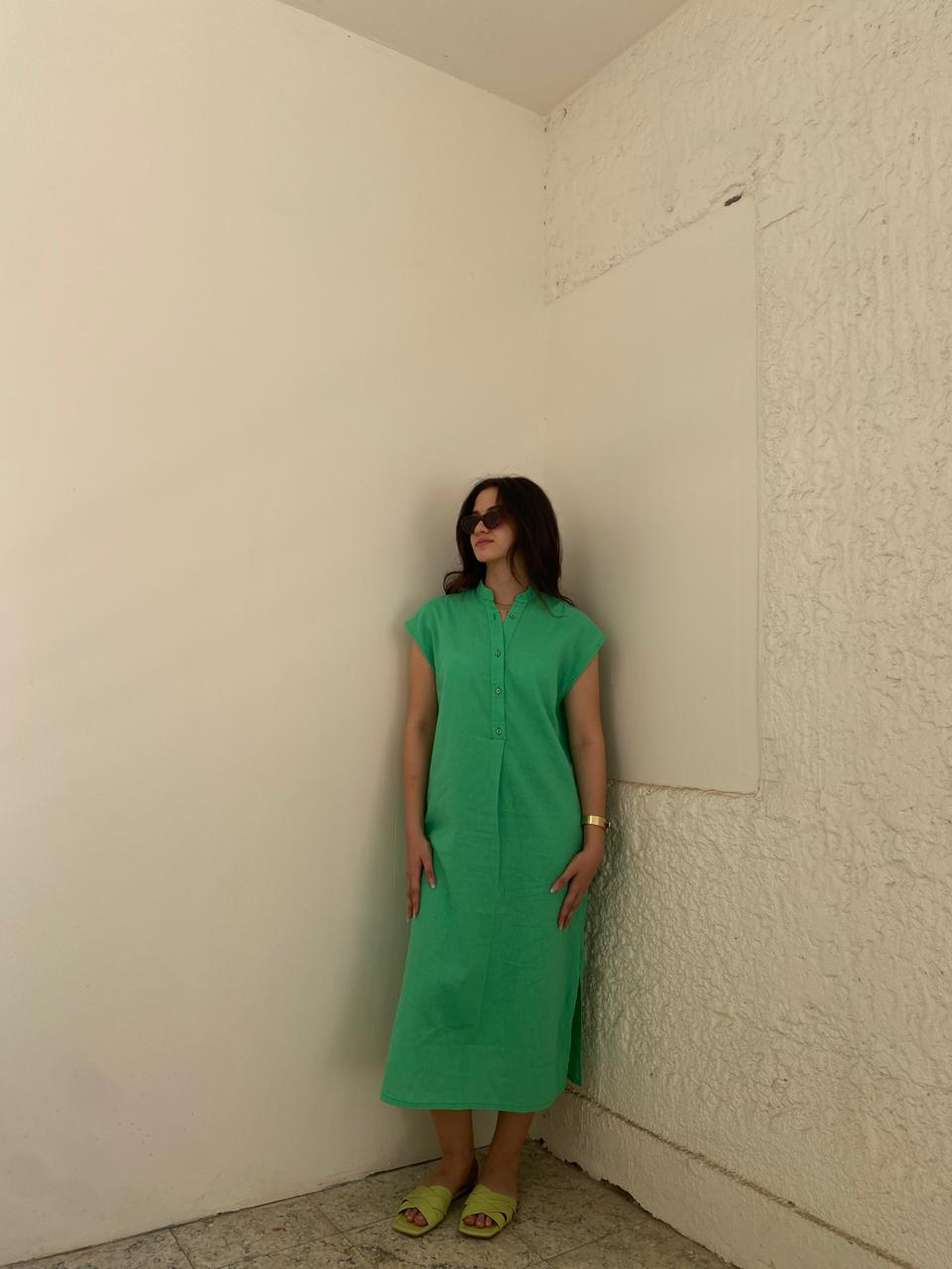 Green | City Linen Dress