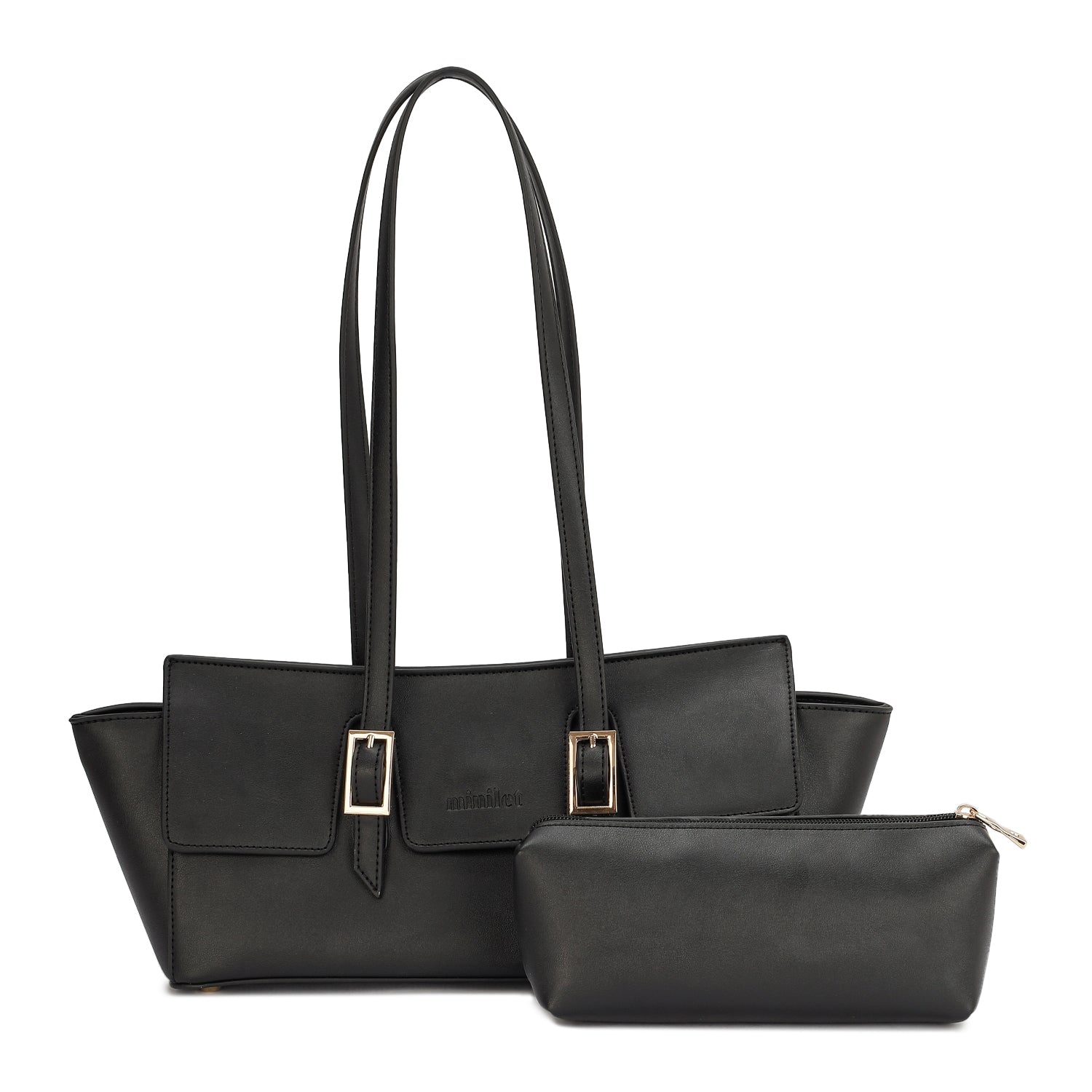 Leather Shoulder Bag in Bag