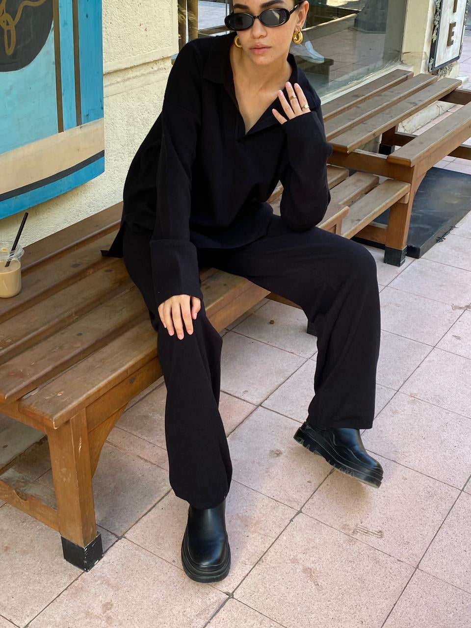 Black | Comfy knit Set
