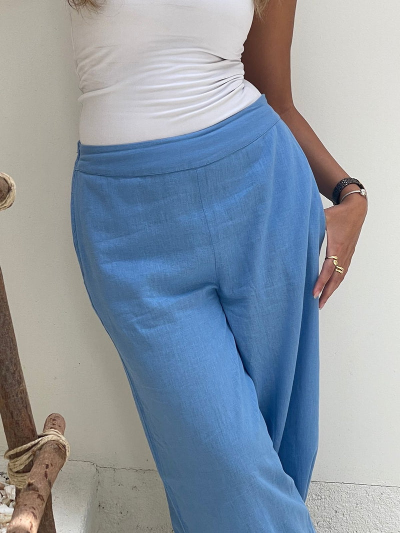 Blue | Linen Pants