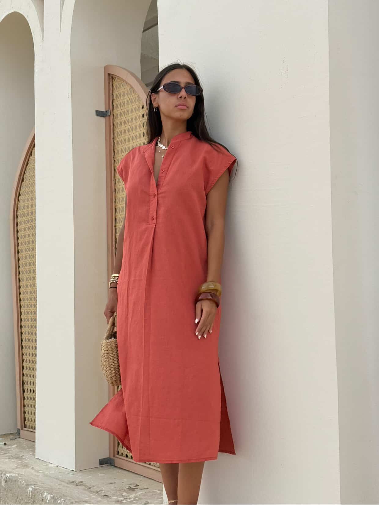 Burnt Orange | City Linen Dress