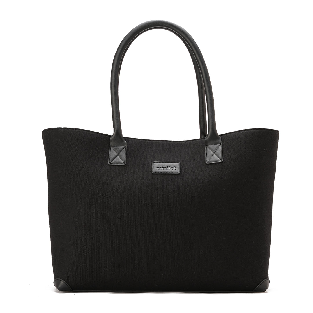 Black * Black | Leather Canvas Bag