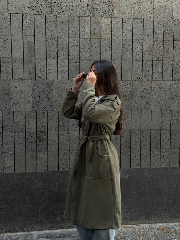 Suede Trench Coat