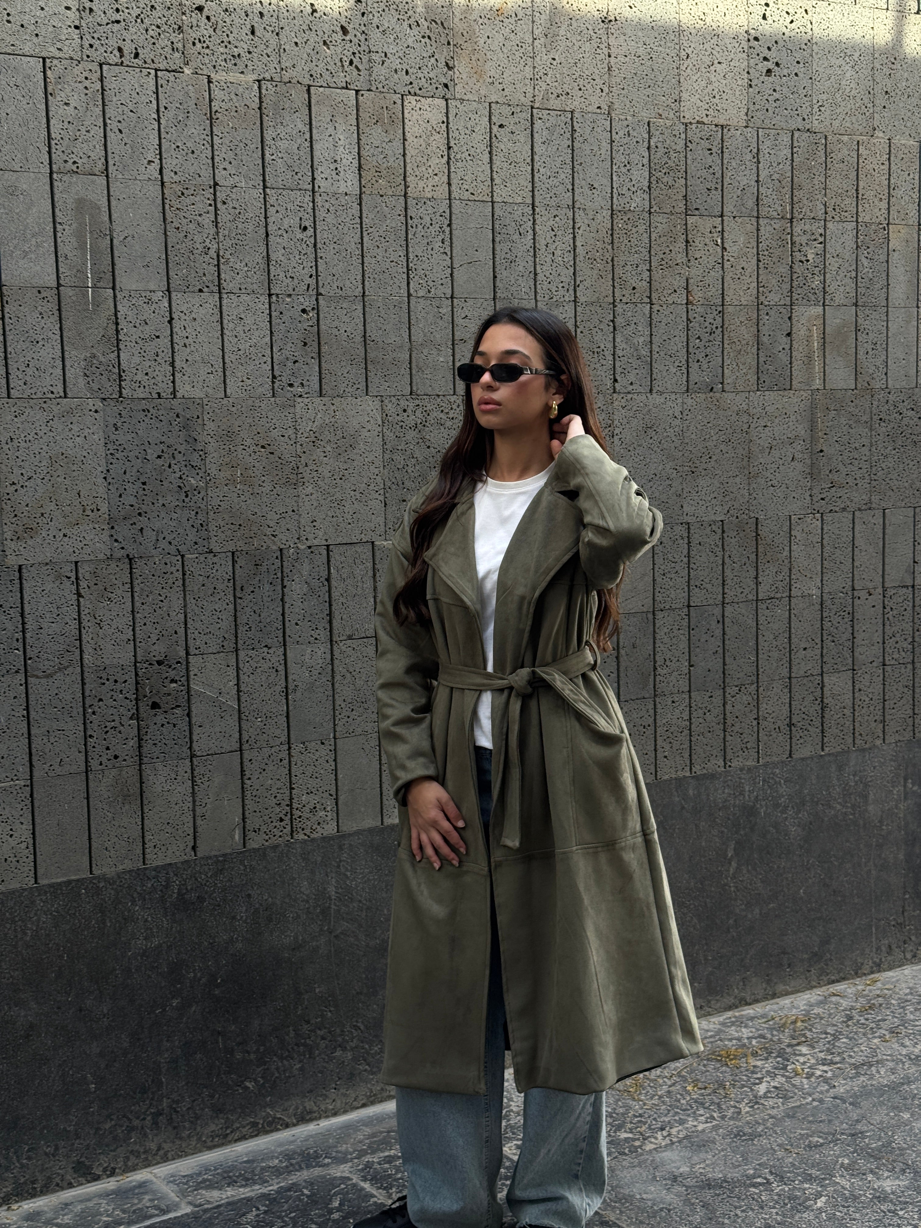 Suede Trench Coat