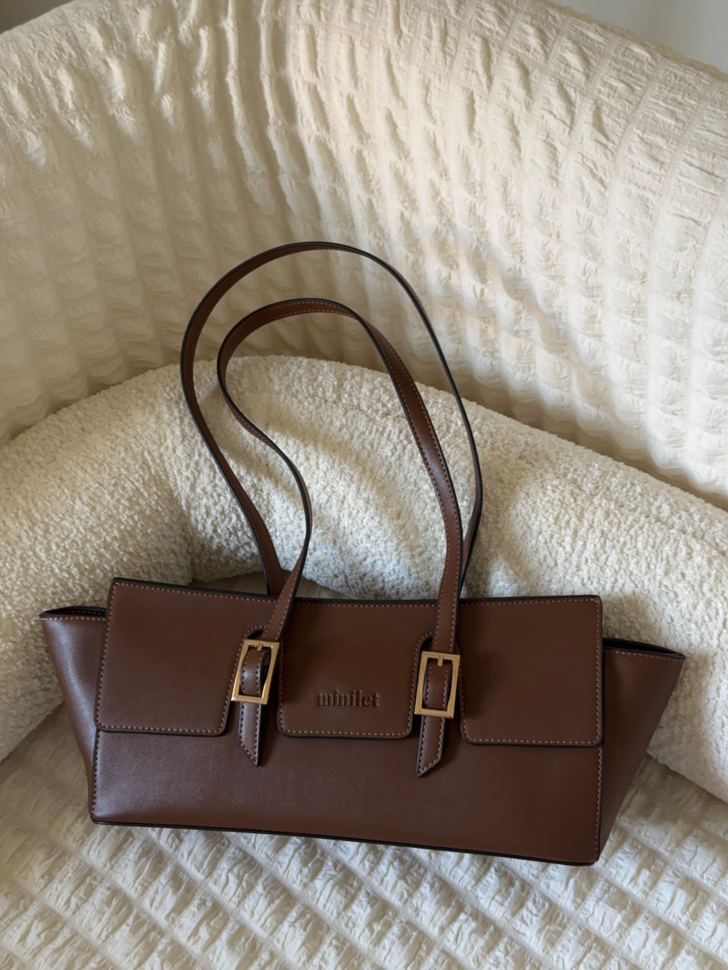 Leather Shoulder Bag in Bag