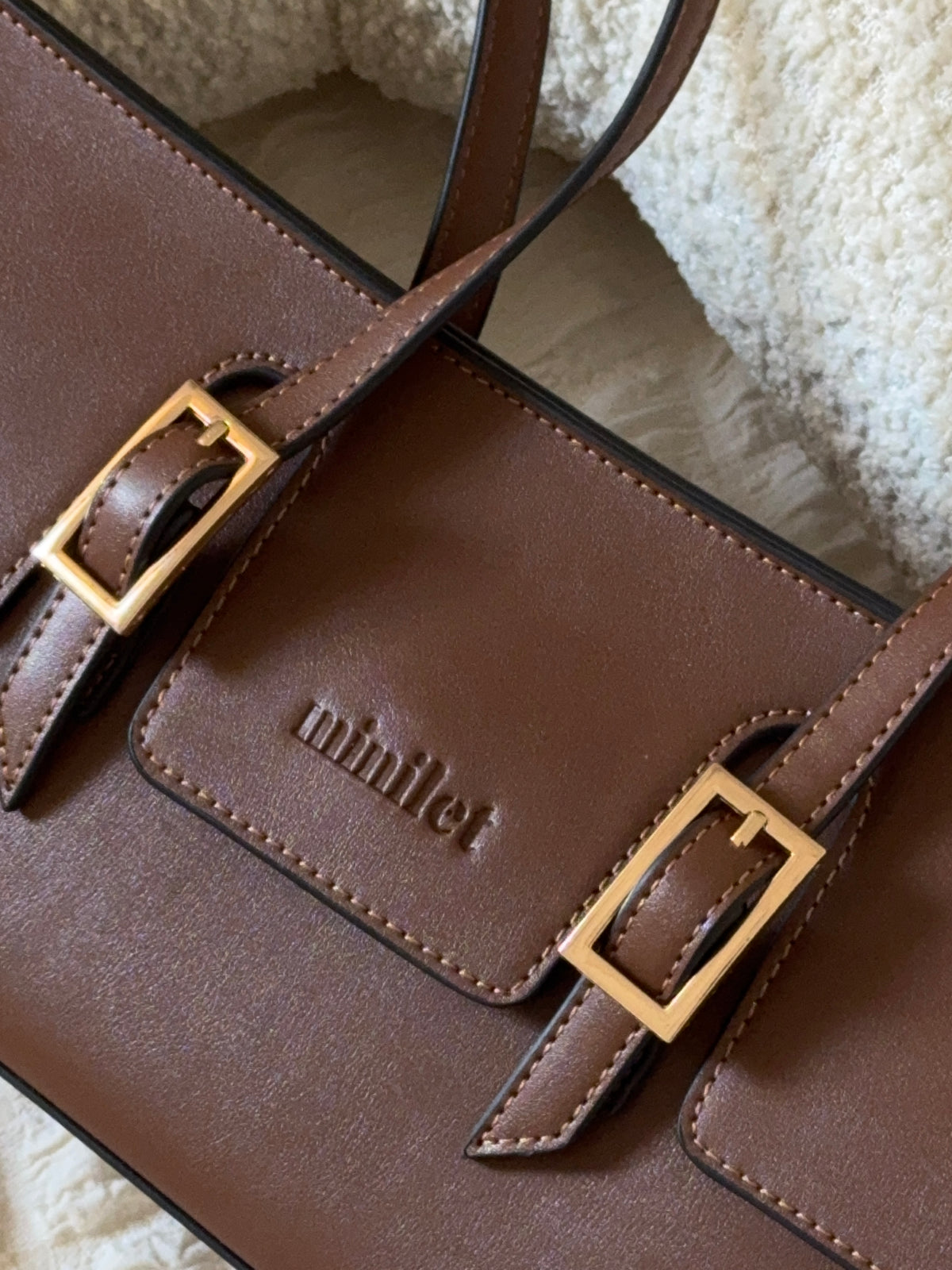 Leather Shoulder Bag in Bag