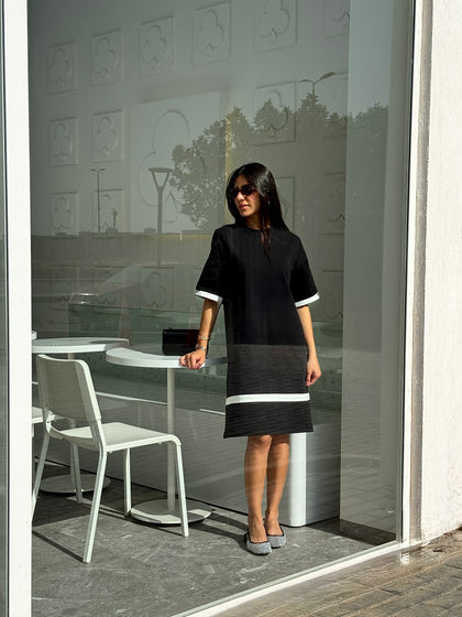 Black x White Stripe Comfy Dress