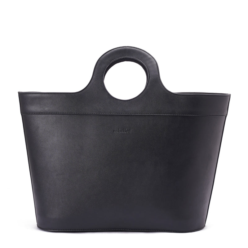 Black | Basket Leather Bag