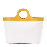 Yellow x White | Basket Leather Bag