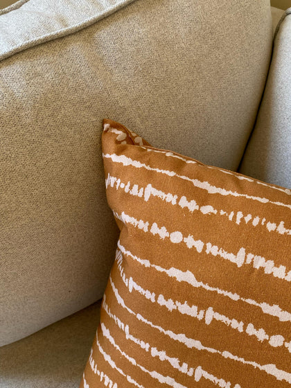 Mustard Lines | Canvas Cushion Cover