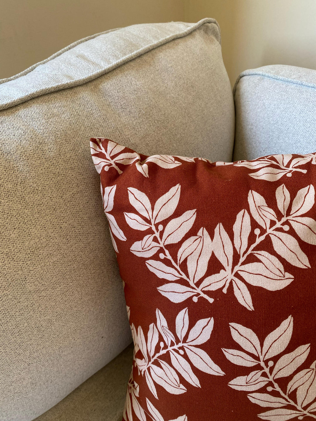 Burgundy Leaves | Canvas Cushion Cover