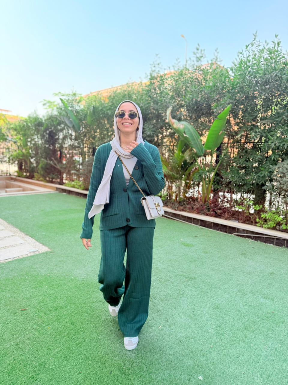 Green | Cardigan & Pants knit Set