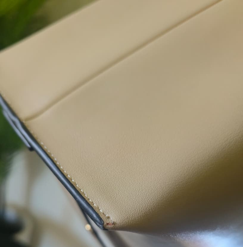 Beige | Leather Bag with Eyelets (Zero Waste 🌿)