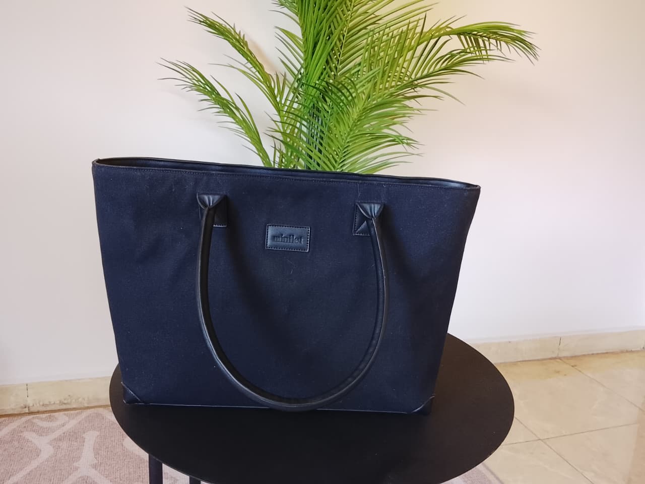 Black * Black | Leather Canvas Bag (Zero Waste 🌿)