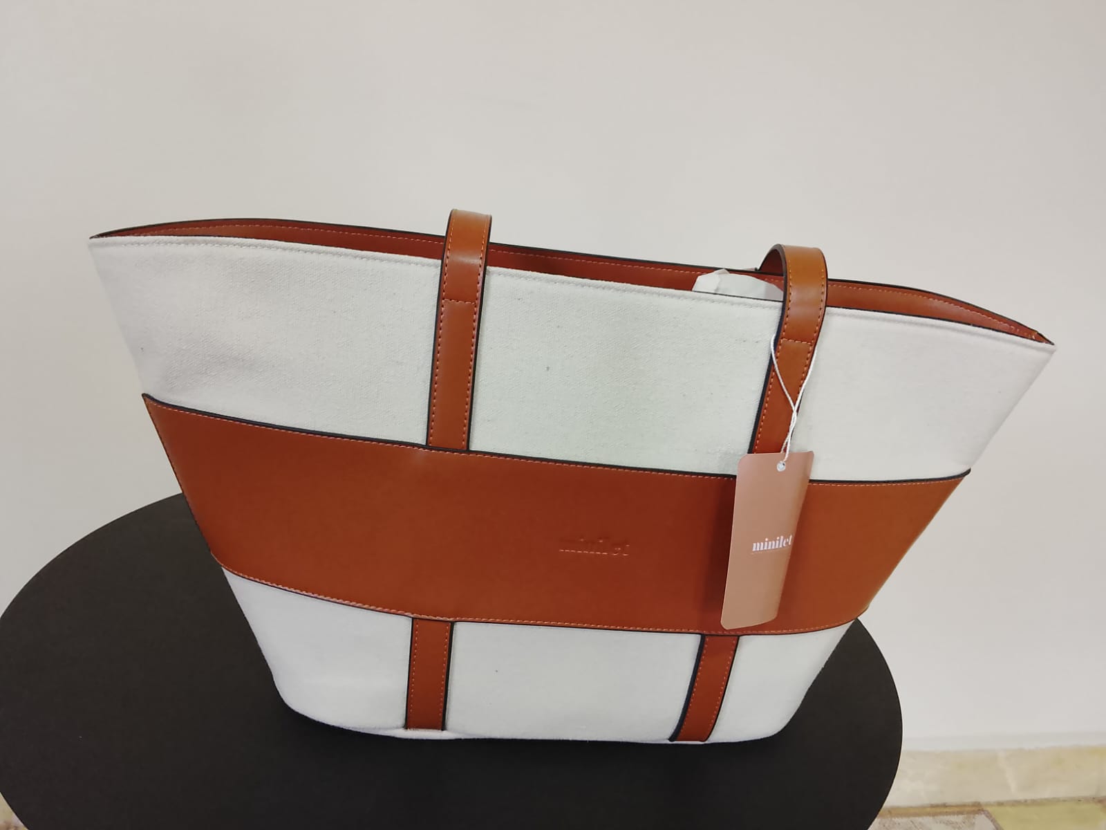 Off White | Leather x Canvas Tote (Zero Waste 🌿)