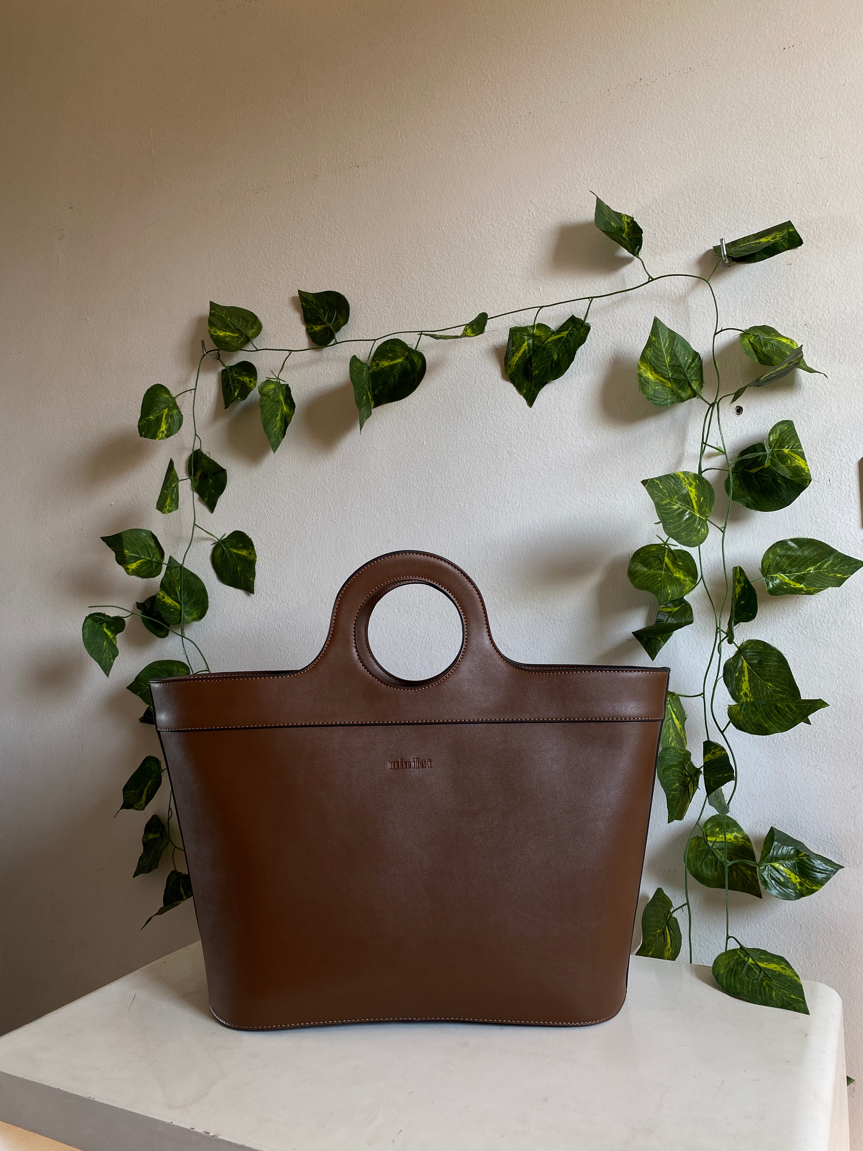 Brown | Basket Leather Bag