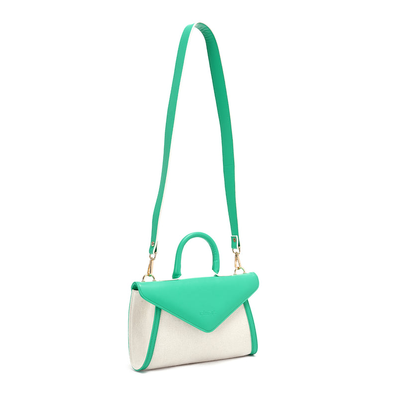 Green x Offwhite | Leather & Canvas Crossbody Bag