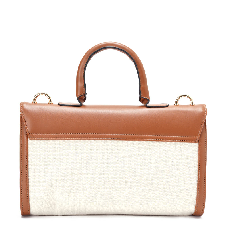 Camel x Offwhite | Leather & Canvas Crossbody Bag