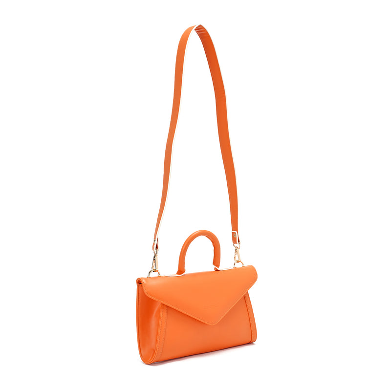 Orange | Leather Crossbody Bag