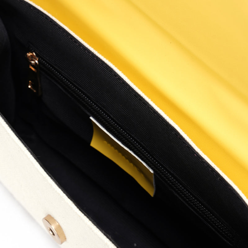 Yellow x Offwhite | Leather & Canvas Crossbody Bag