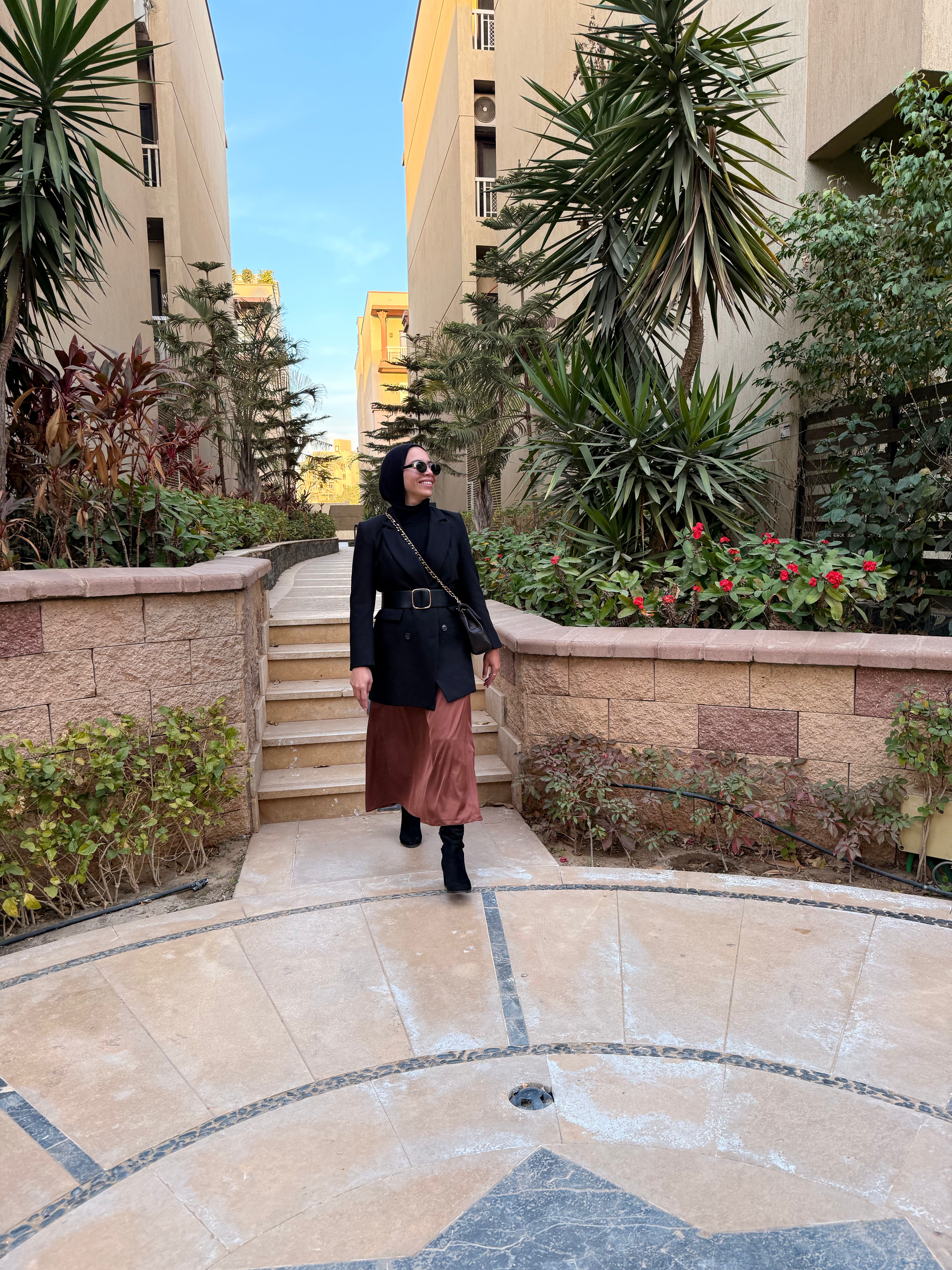 Brown | Maxi Satin Skirt