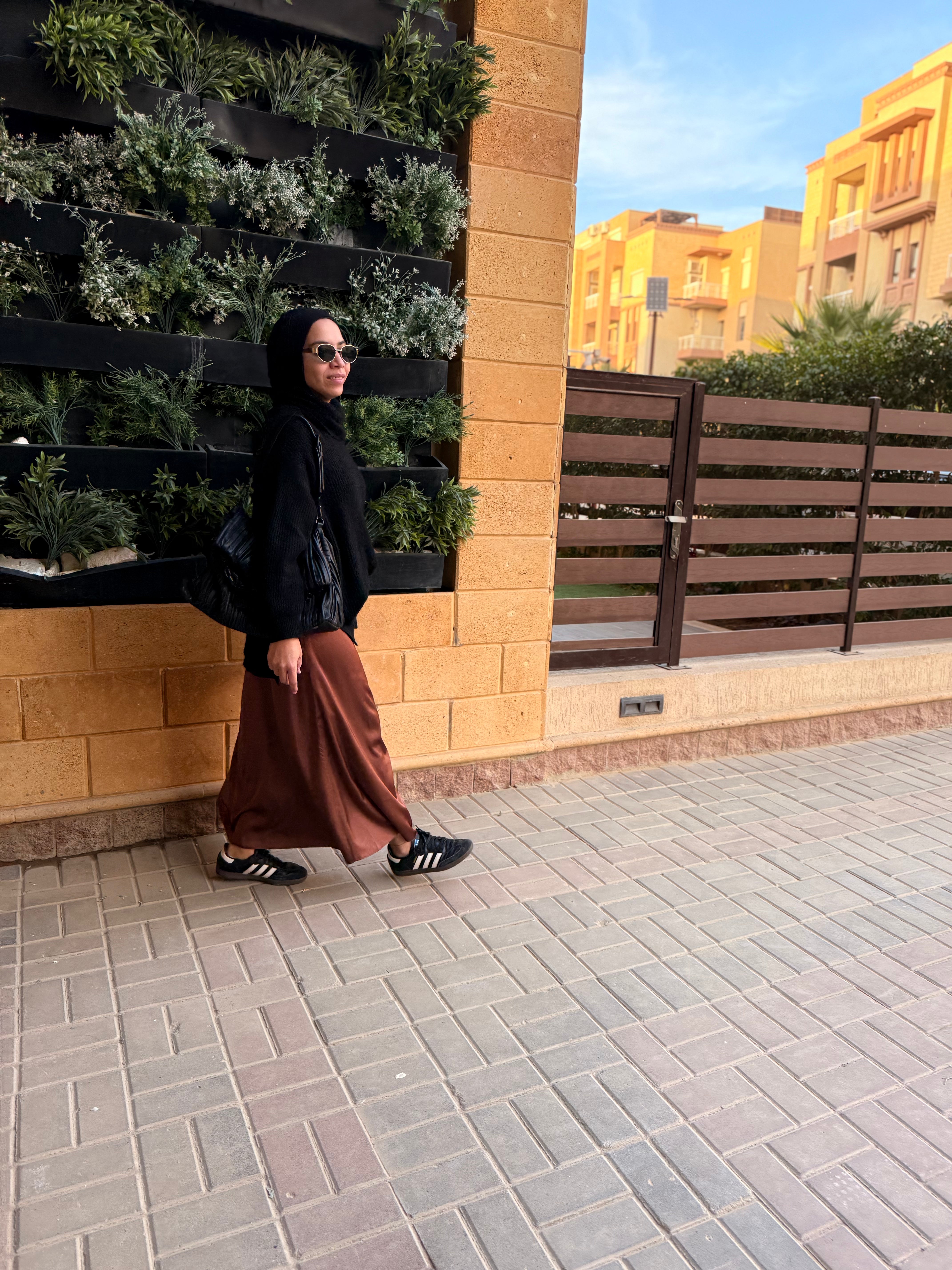 Brown | Maxi Satin Skirt