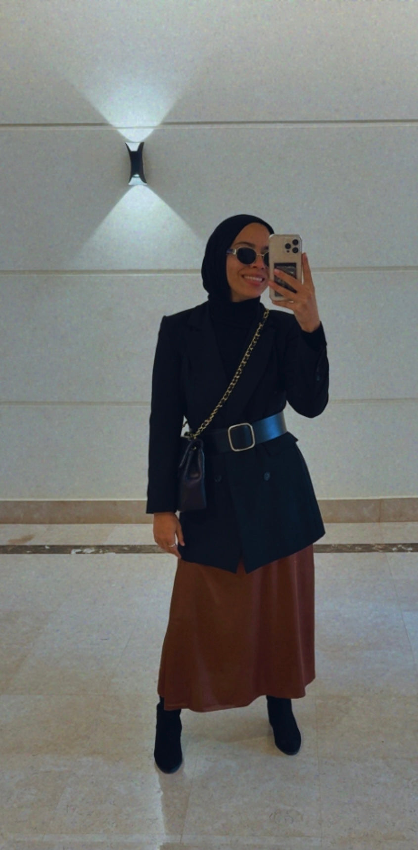 Brown | Maxi Satin Skirt