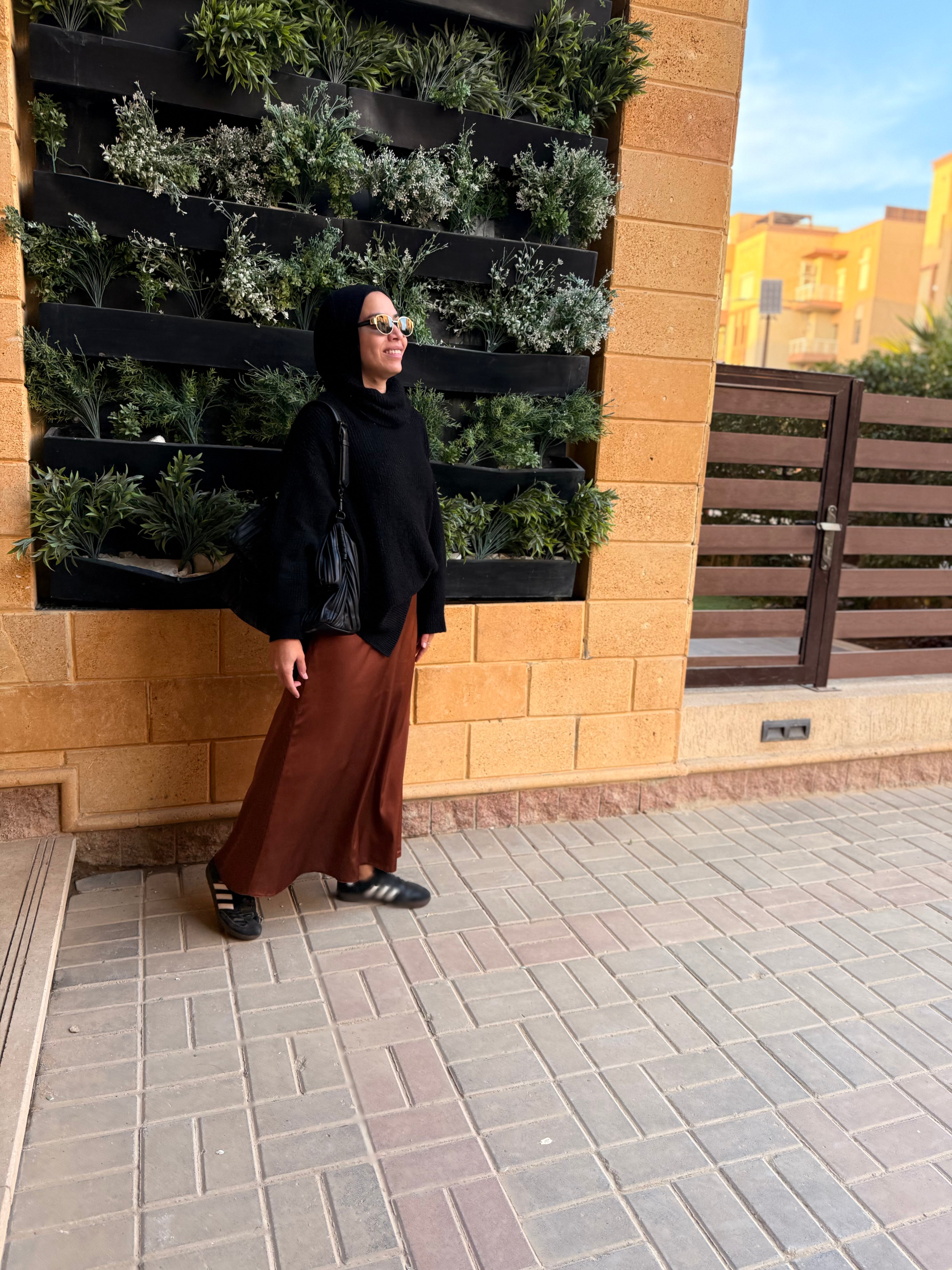 Brown | Maxi Satin Skirt