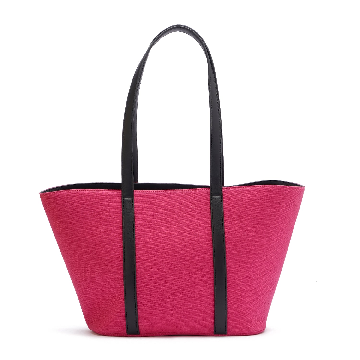 Fuschia | Leather x Canvas Tote