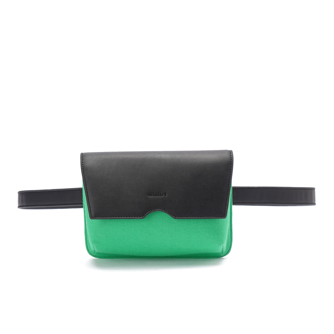 Green | Leather x Canvas Belt Bag