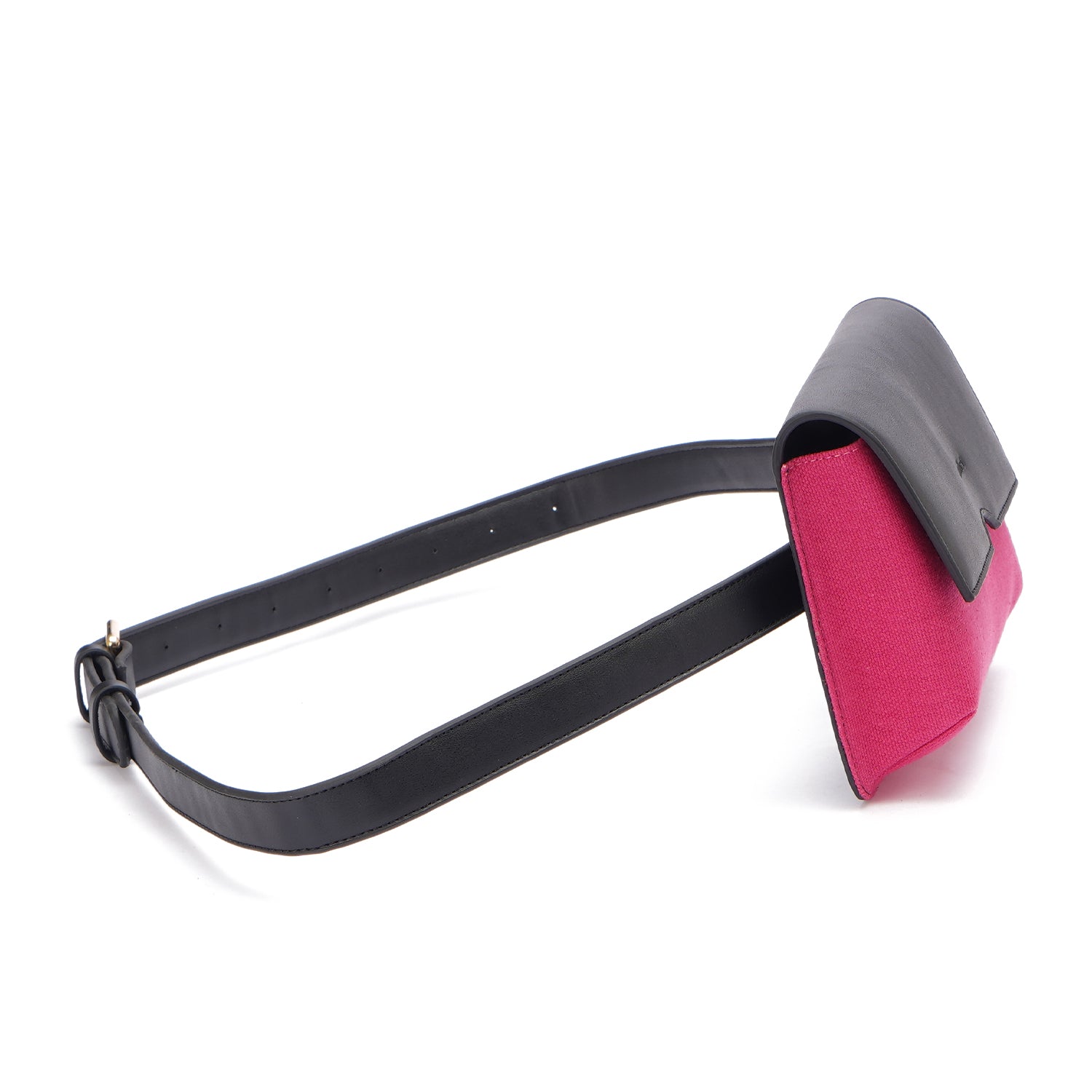 Fuschia | Leather x Canvas Belt Bag