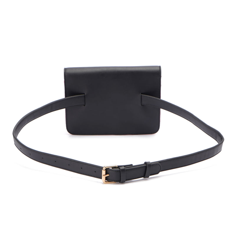 Fuschia | Leather x Canvas Belt Bag